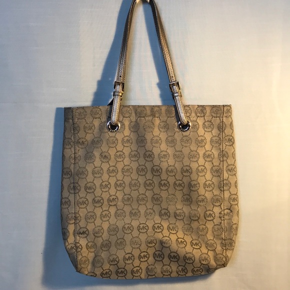 Michael Kors Handbags - Michael Kors - Silver Logo Tote